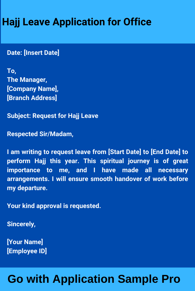 Hajj Leave Application for Office