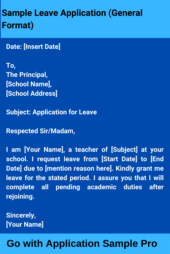 Sample Leave Application (General Format)