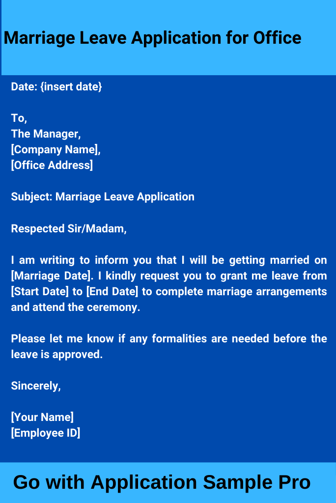Marriage Leave Application for Office