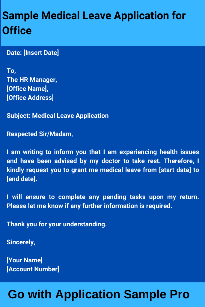 Sample Medical Leave Application for Office