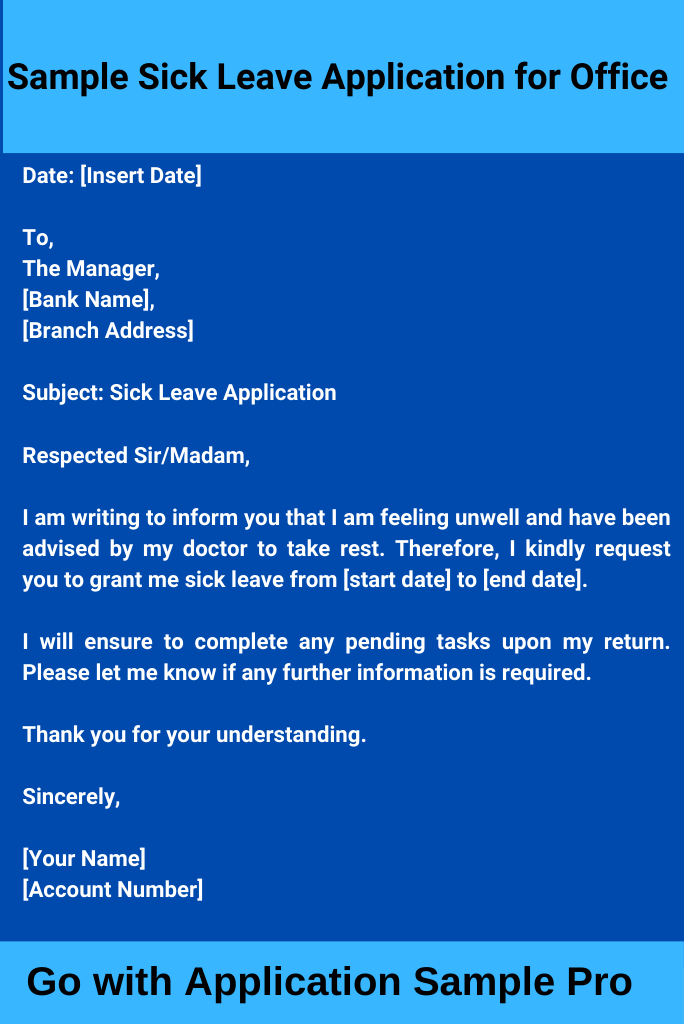 Sample Sick Leave Application for Office
