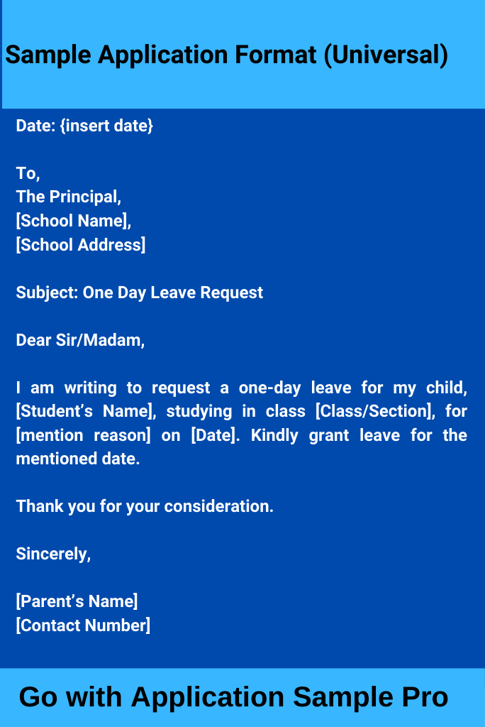 Sample Application Format (Universal)