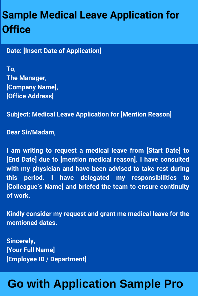 Sample Medical Leave Application for Office