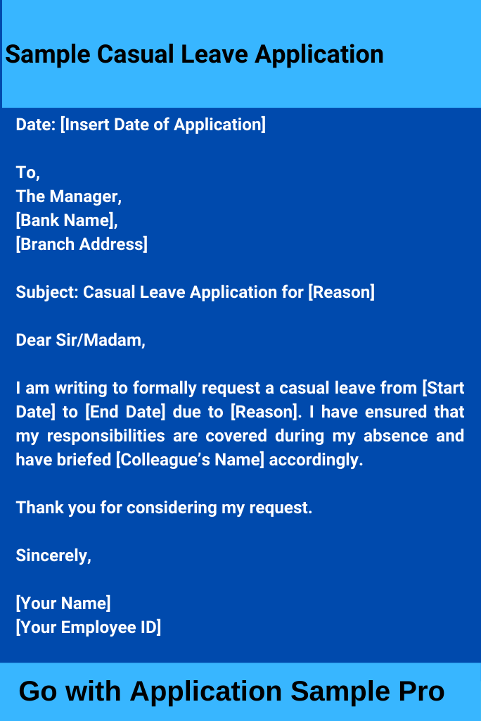 Sample Casual Leave Application