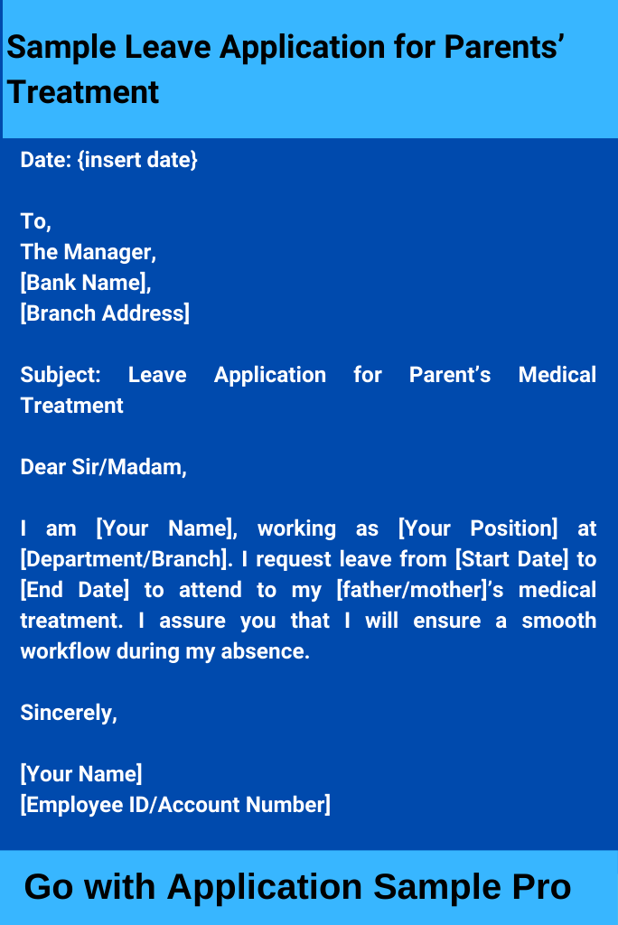 Sample Leave Application for Parents' Treatment