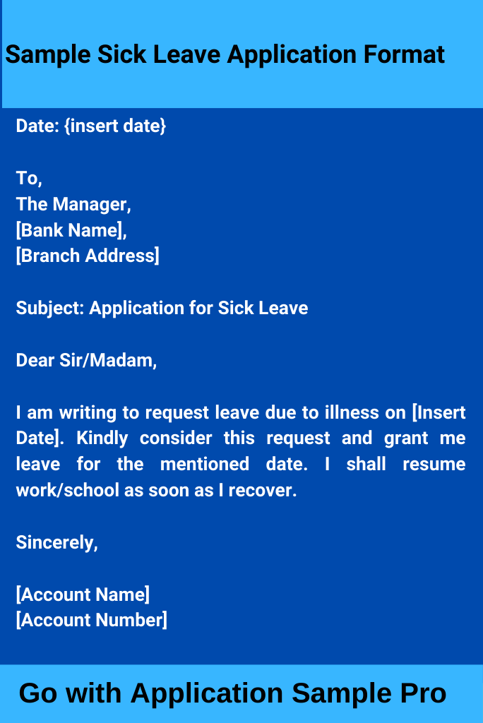Sample Sick Leave Application Format