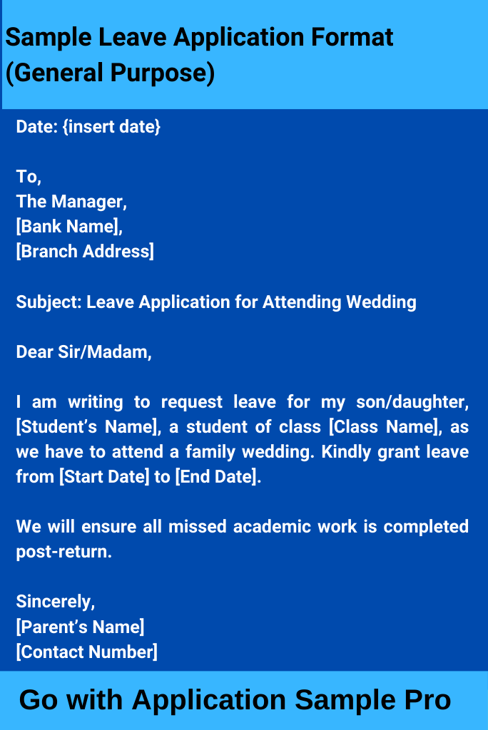 Sample Leave Application Format (General Purpose)
