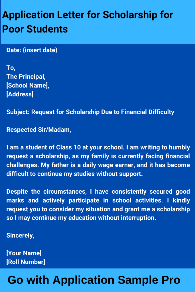 Application Letter for Scholarship for Poor Students