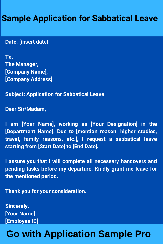 Sample Application for Sabbatical Leave
