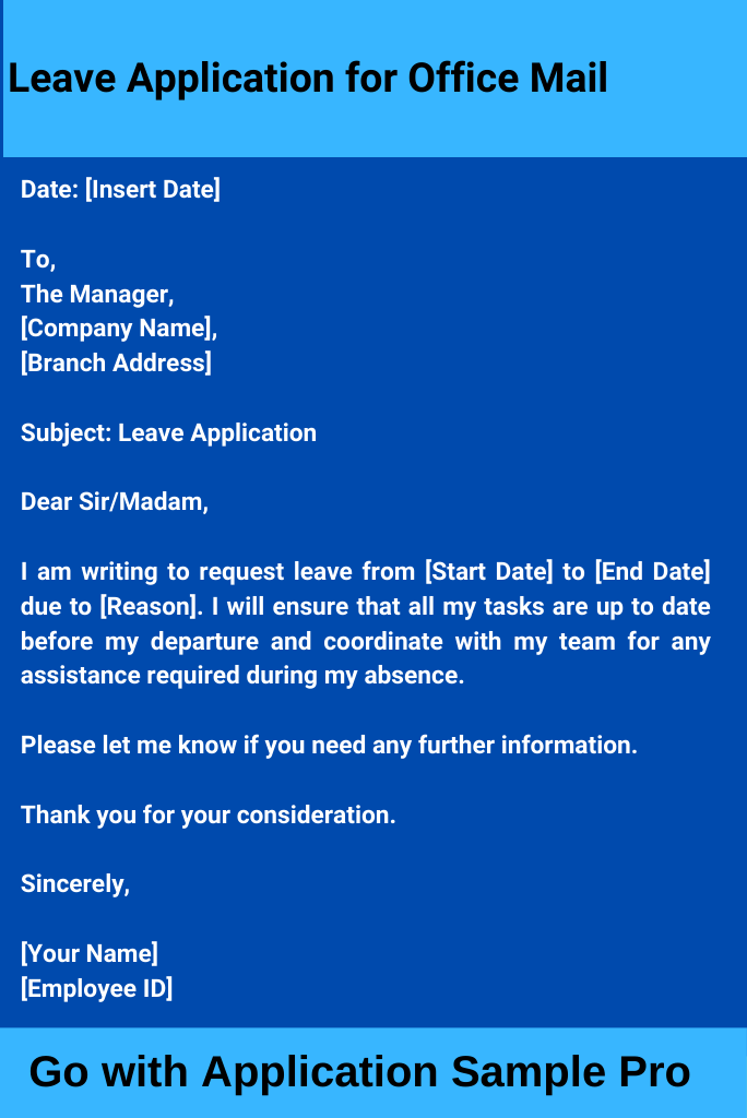 Leave Application for Office Mail