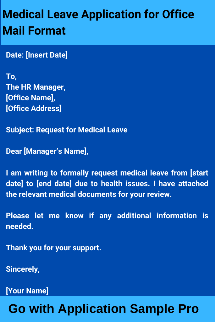 Medical Leave Application for Office Mail Format