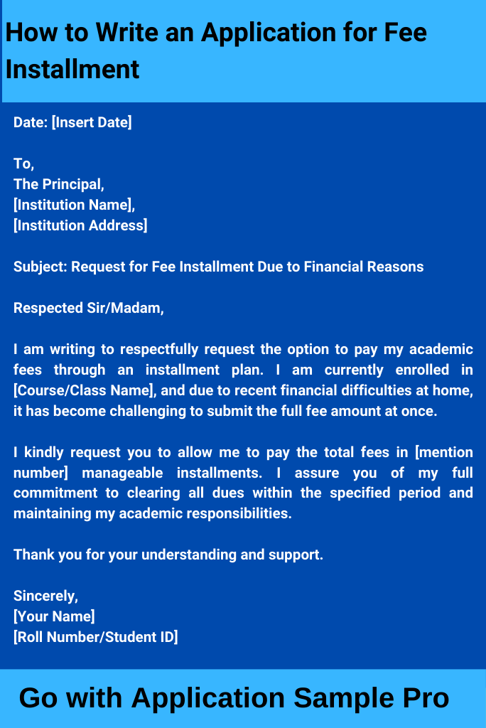 How to Write an Application for Fee Installment