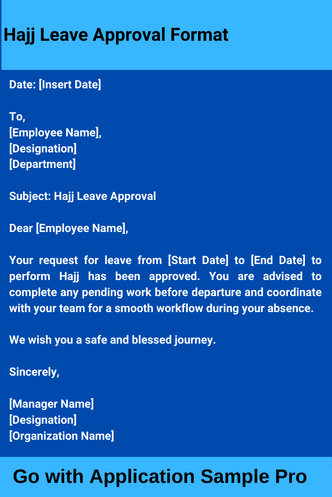 Hajj Leave Approval Format