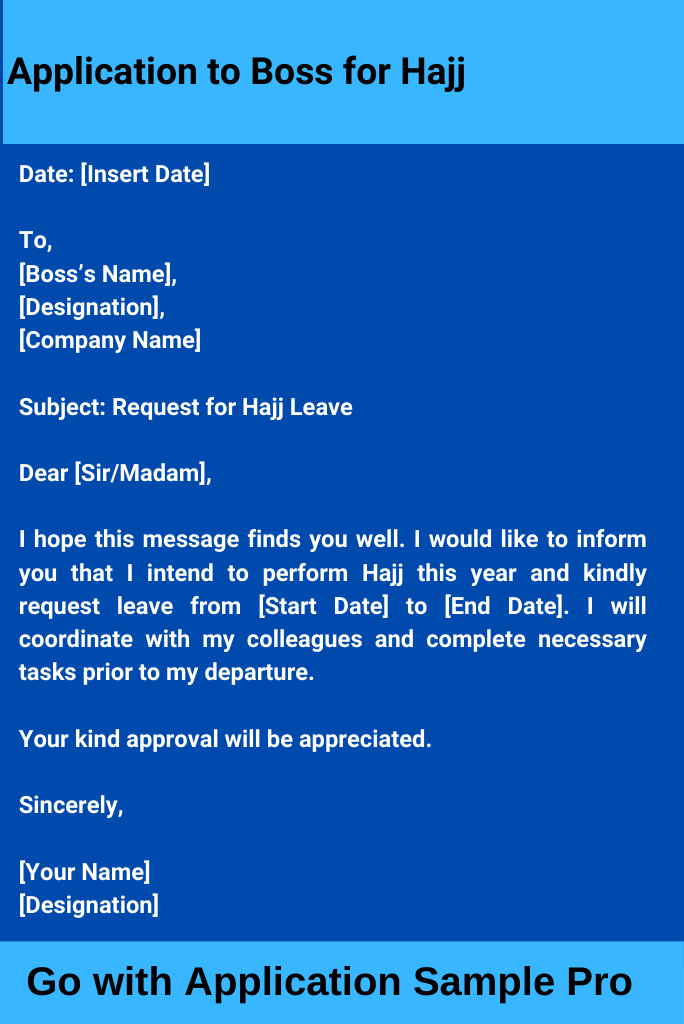 Application to Boss for Hajj