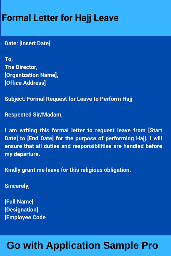 Formal Letter for Hajj Leave