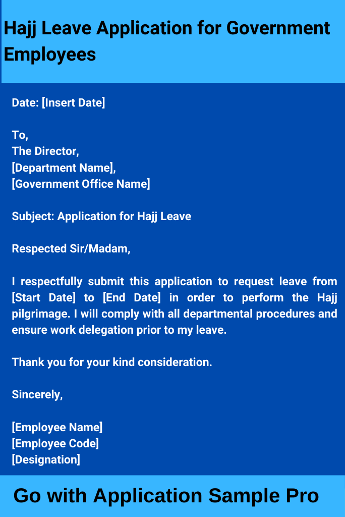 Hajj Leave Application for Government Employees