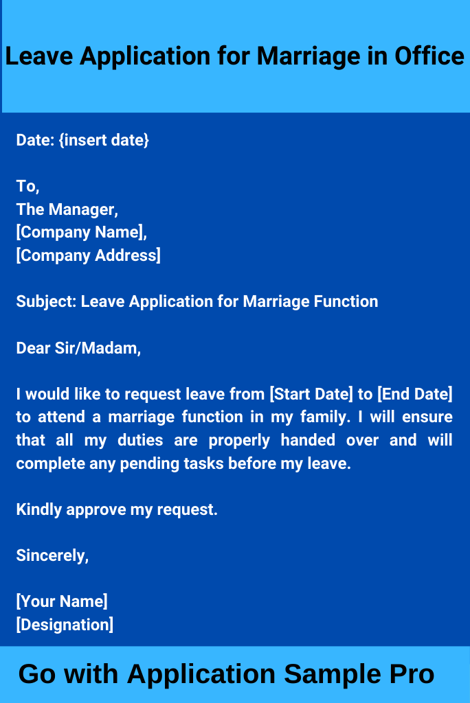 Leave Application for Marriage in Office