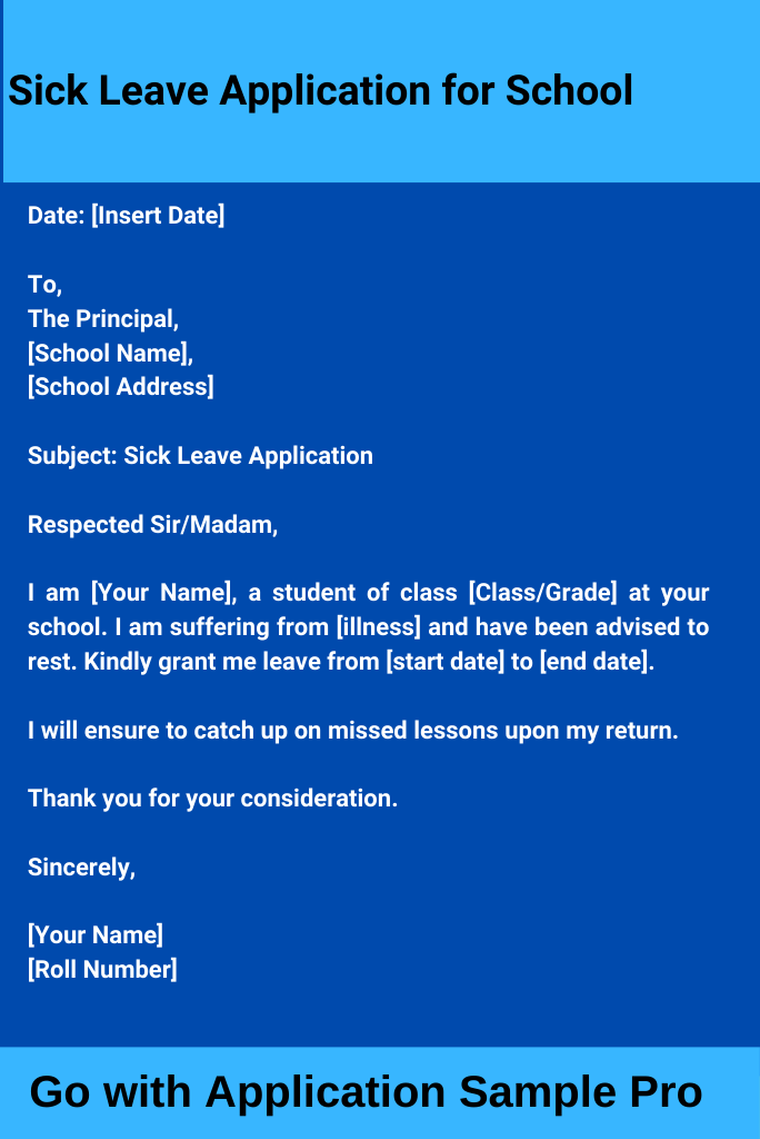 Sick Leave Application for School