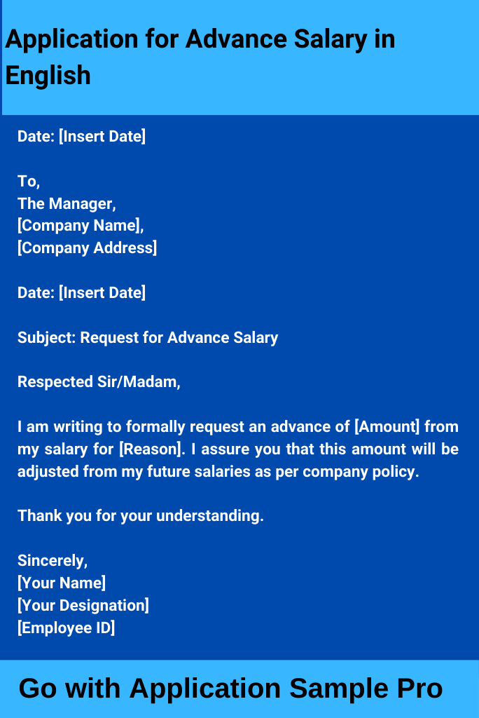 Application for Advance Salary in English