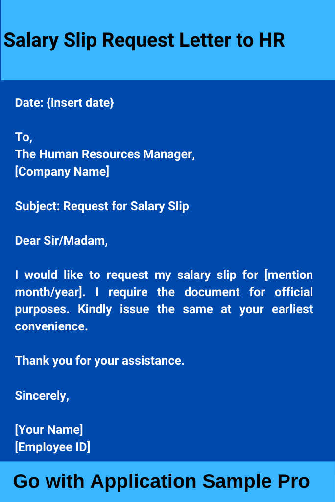 Salary Slip Request Letter to HR