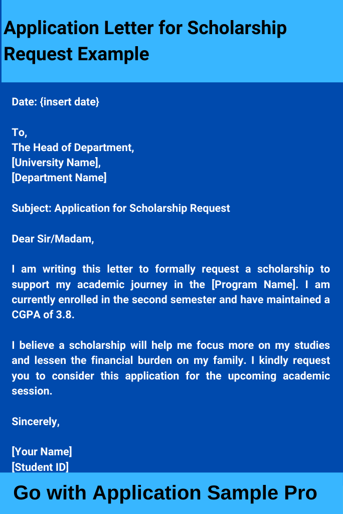 Application Letter for Scholarship Request Example