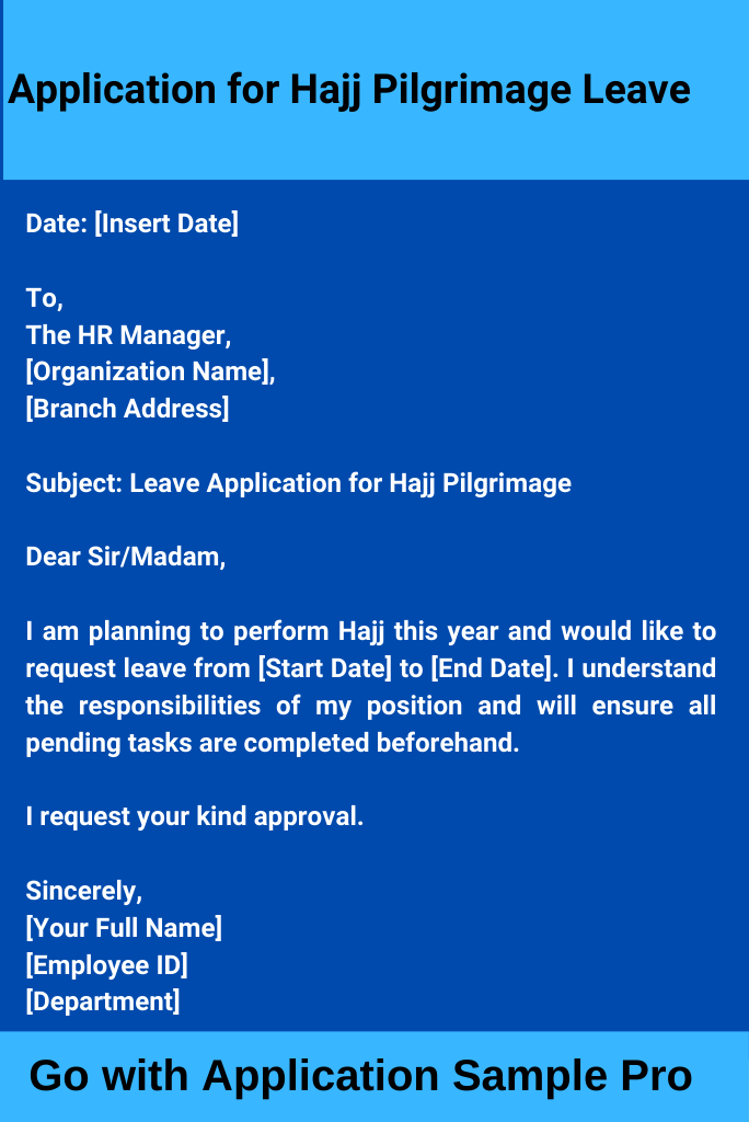 Application for Hajj Pilgrimage Leave