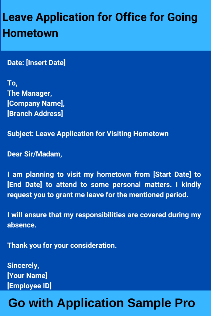 Leave Application for Office for Going Hometown