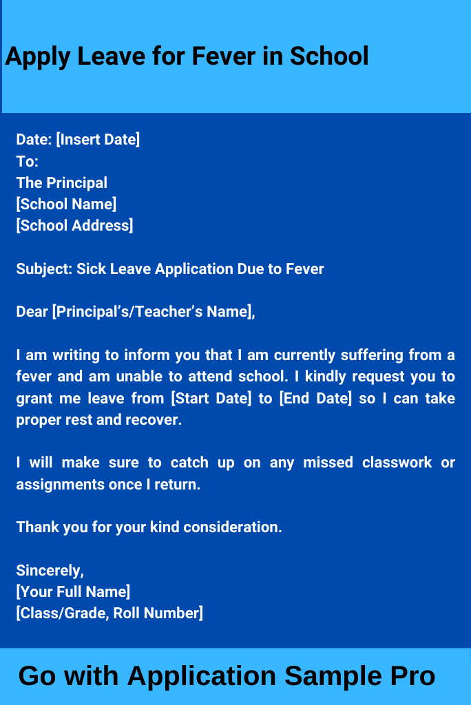 Apply Leave for Fever in School