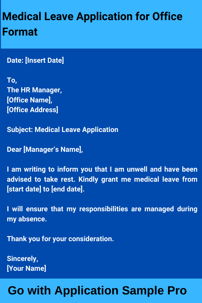 Medical Leave Application for Office Format