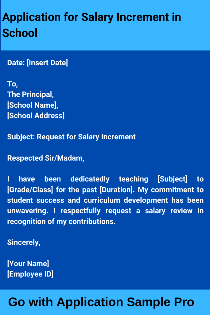 Application for Salary Increment in School