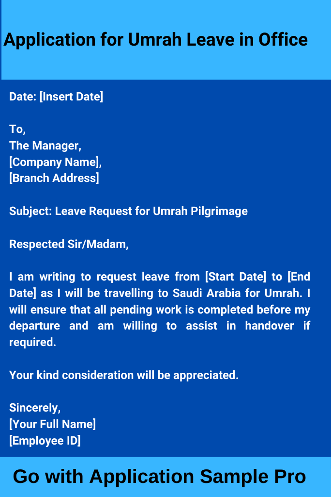 Application for Umrah Leave in Office