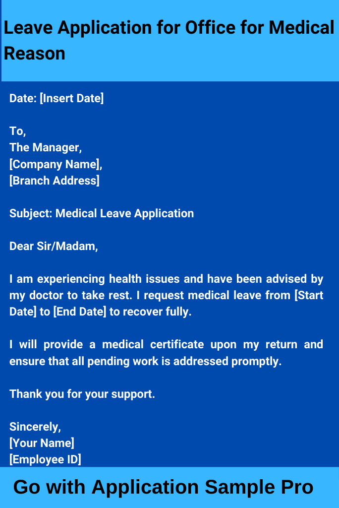 Leave Application for Office for Medical Reason