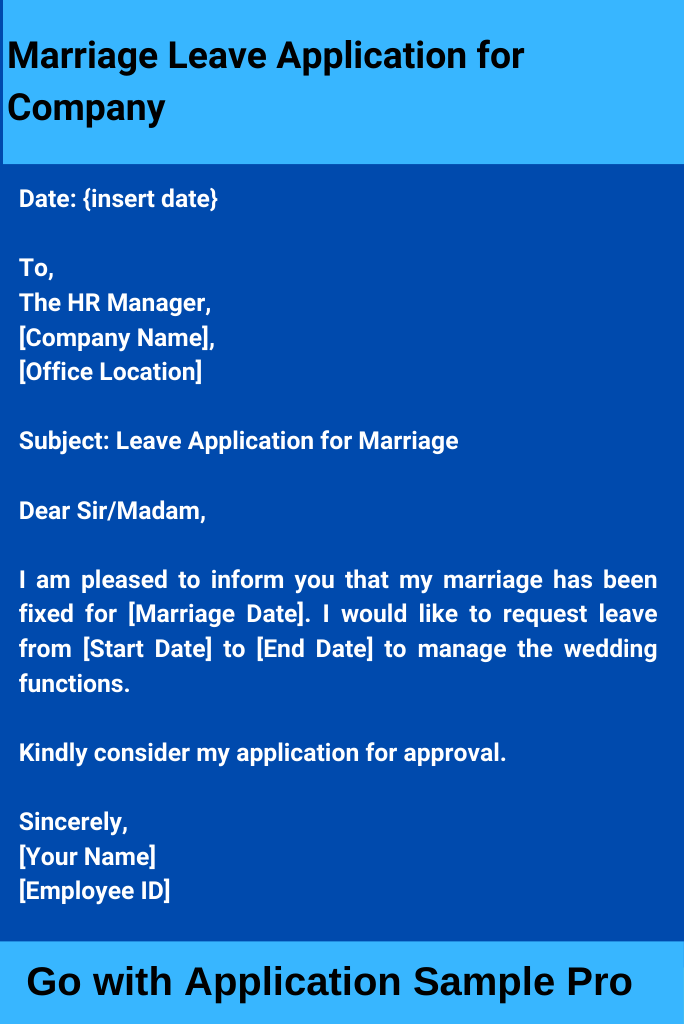 Marriage Leave Application for Company