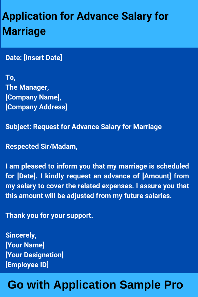Application for Advance Salary in School
