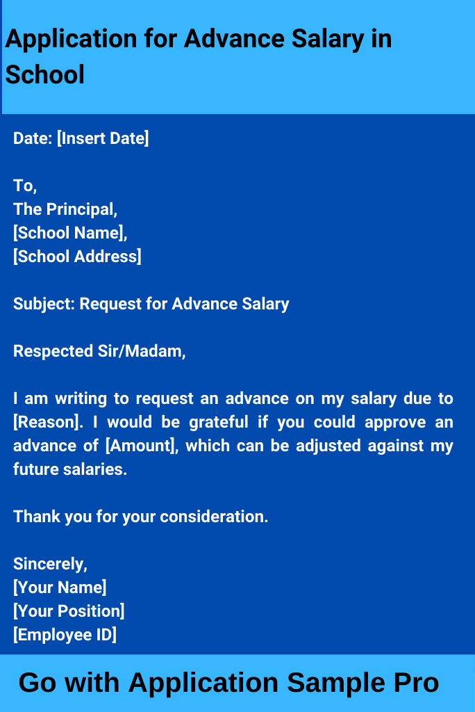Application for Advance Salary in School