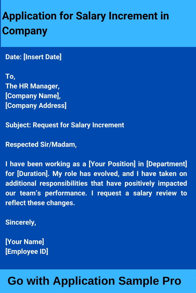 Application for Salary Increment in Company