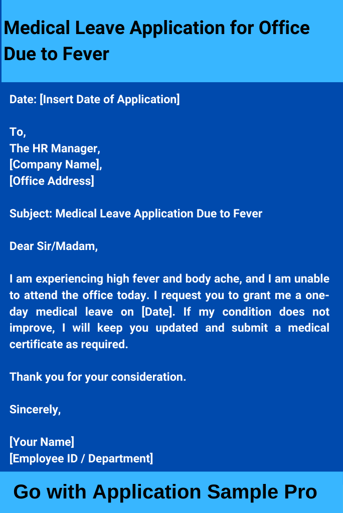 Medical Leave Application for Office Due to Fever