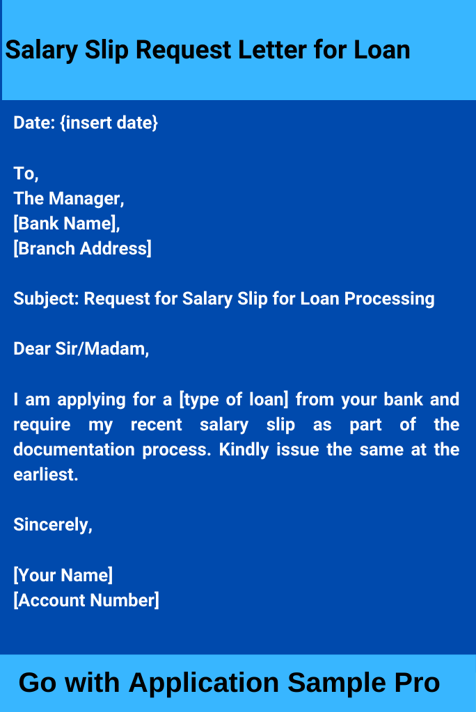 Salary Slip Request Letter for Loan