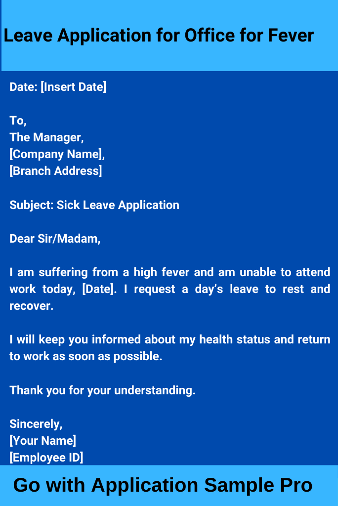 Leave Application for Office for Fever