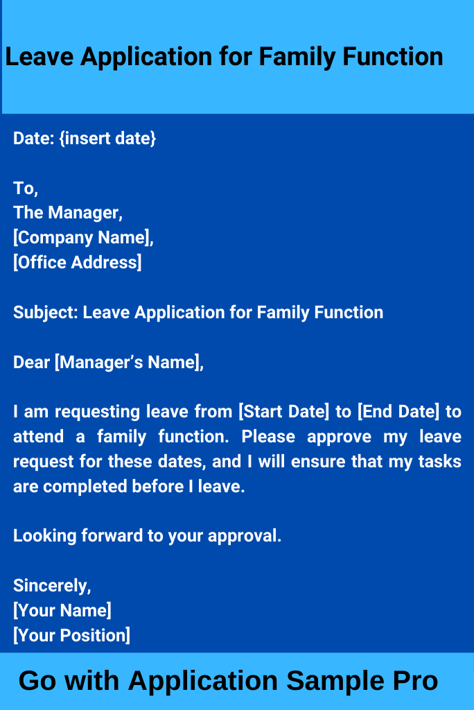 Leave Application for Family Function