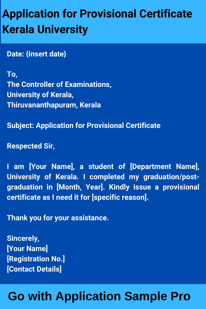 Application for Provisional Certificate Kerala University