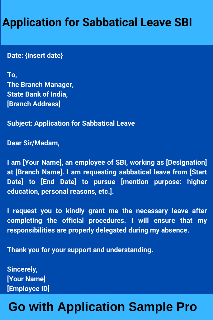 Application for Sabbatical Leave SBI