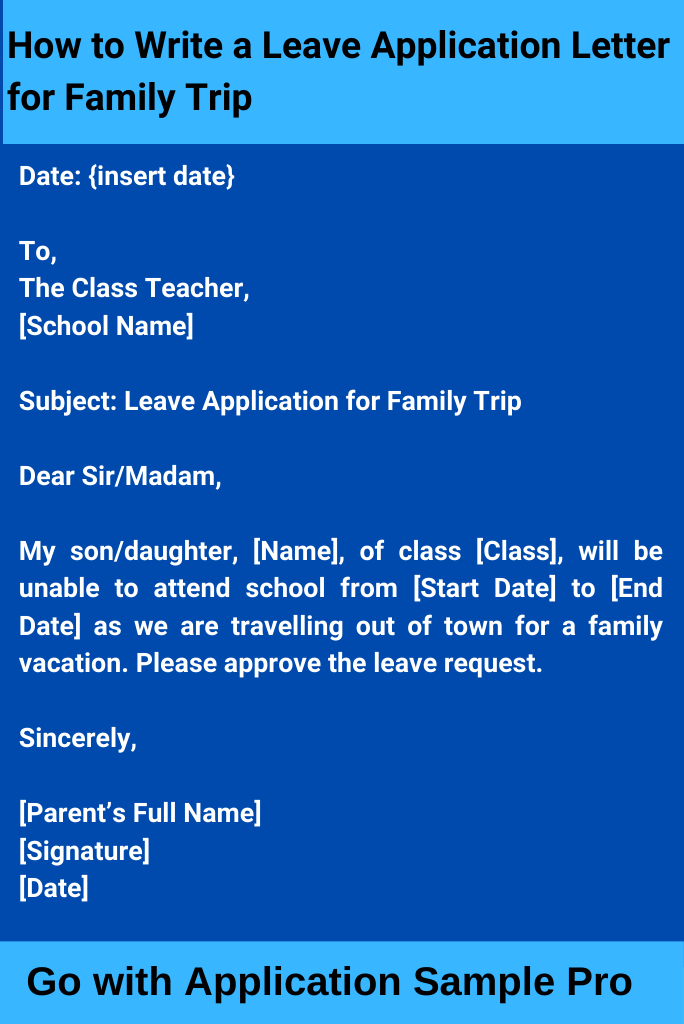 How to Write a Leave Application Letter for Family Trip