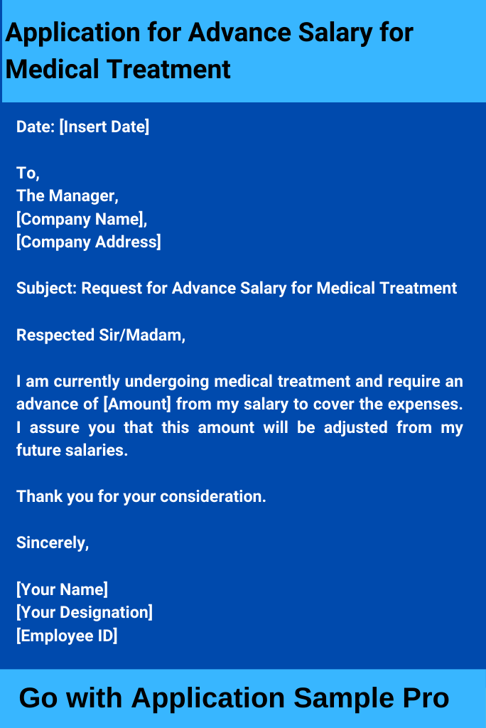 Application for Advance Salary for Father's Treatment