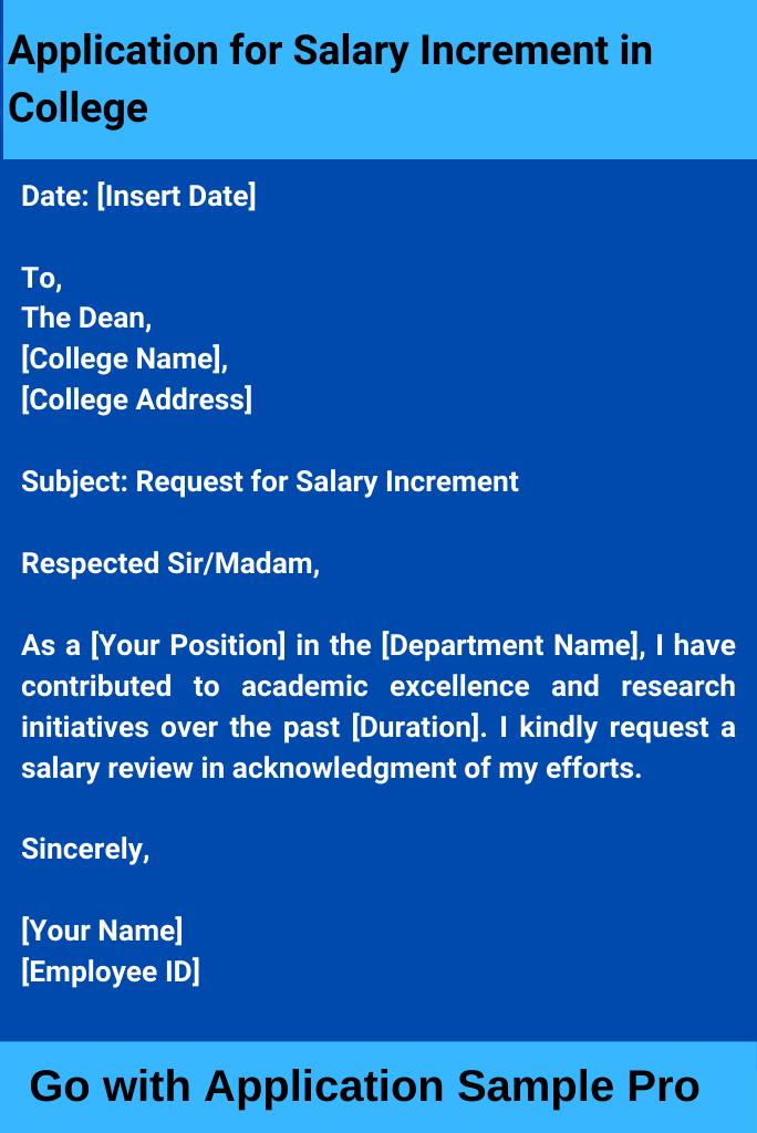 Application for Salary Increment in College
