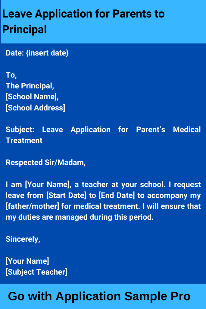 Leave Application for Parents to Principal