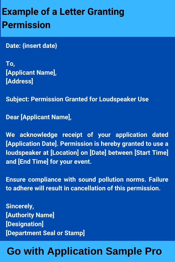 Example of a Letter Granting Permission