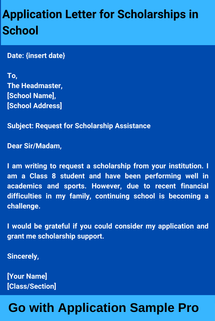 Application Letter for Scholarships in School
