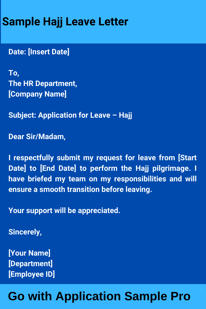 Sample Hajj Leave Letter