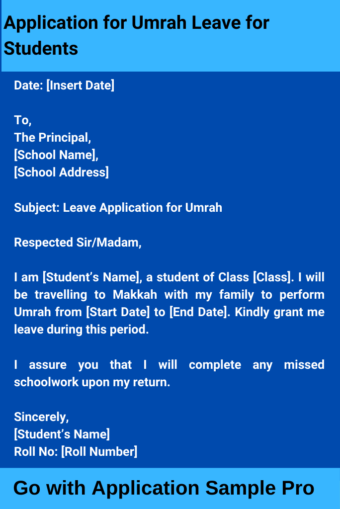 Application for Umrah Leave for Students